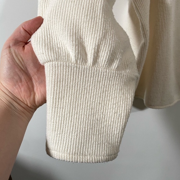 Madewell + Ottoman Rib Square-Neck Top in Cream Size 1X - Picture 4 of 9